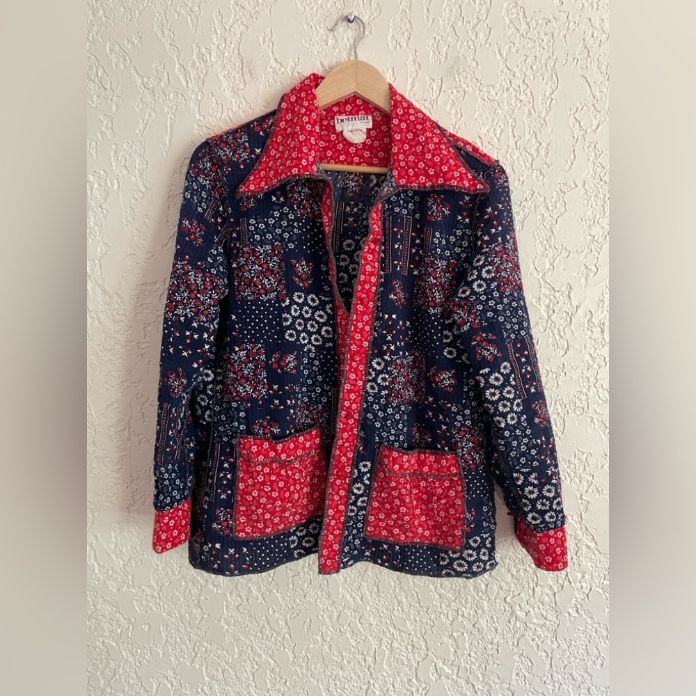 RARE Vintage 90s BETMAR New York Quilted Patchwork Jacket